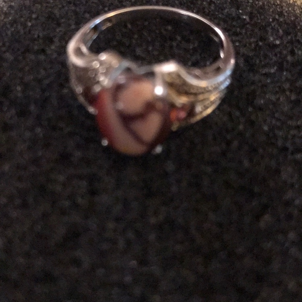 Dainty silver and tiger stone ring